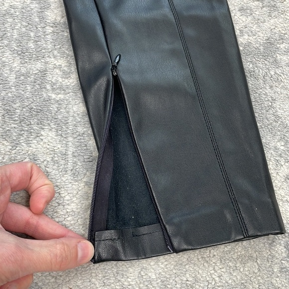Zara Vegan Faux Leather High Rise Pants Skinny Legging Sz M - Picture 12 of 16